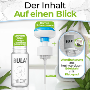 BULA Popo Blumen-Schaumpumpe mit Design-Glasflasche (ohne Füllung)