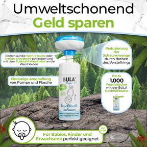 BULA Popo Blumen-Schaumpumpe inkl. selbstklebende Halterung (OHNE NOTWENDIGE BULA POPO SCHAUM 150 ml FLASCHE)