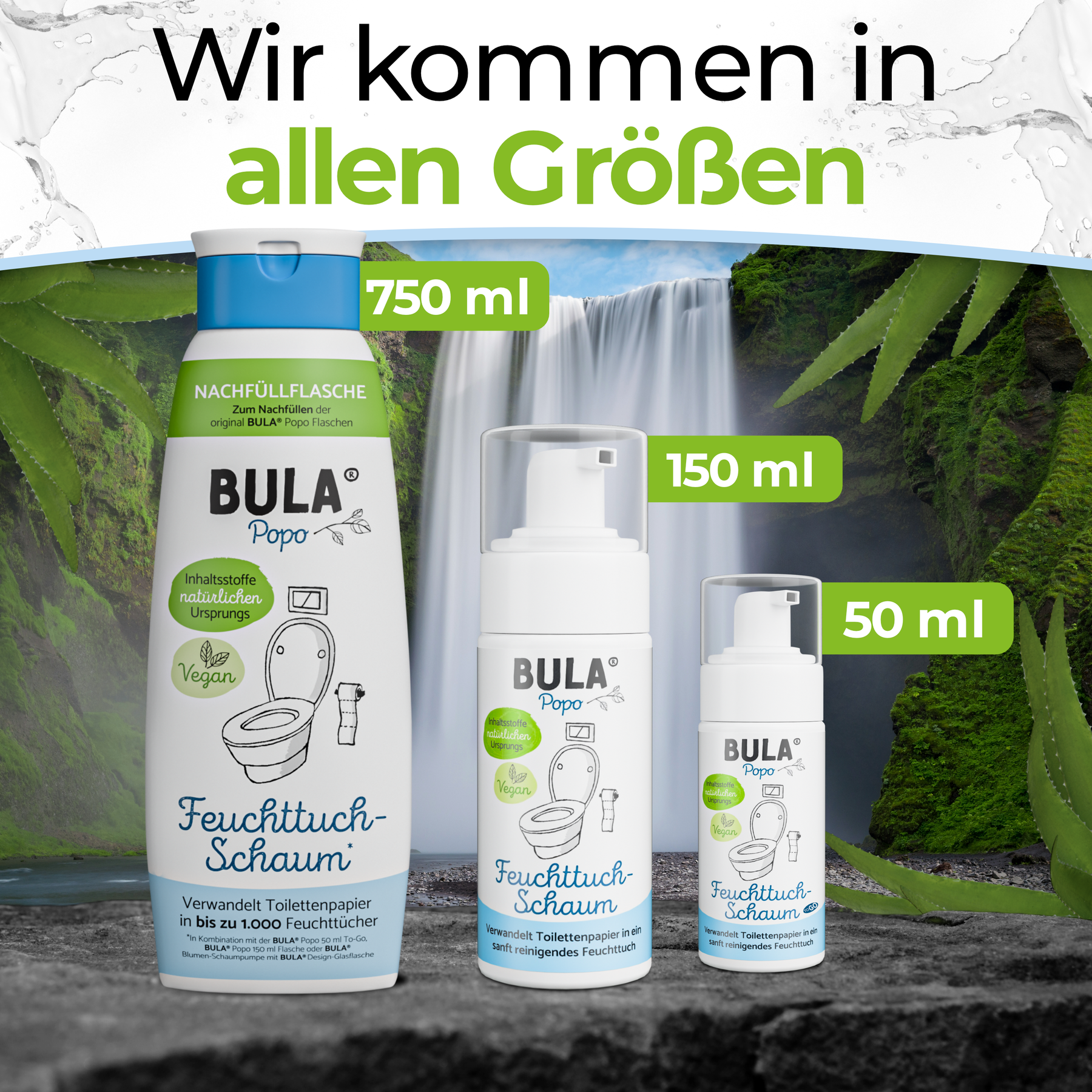 BULA Popo Blumen-Schaumpumpe inkl. selbstklebende Halterung (OHNE NOTWENDIGE BULA POPO SCHAUM 150 ml FLASCHE)