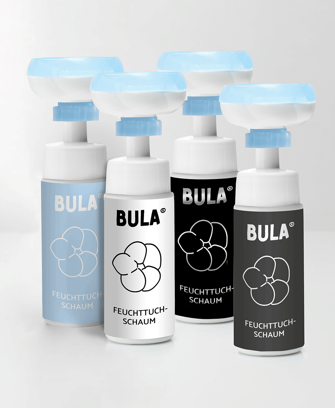 BULA Popo Style-Etikett hellblau für 150ml BULA Popo Flasche aus Kunststoff oder Glas (nur Etikett ohne Flasche!)