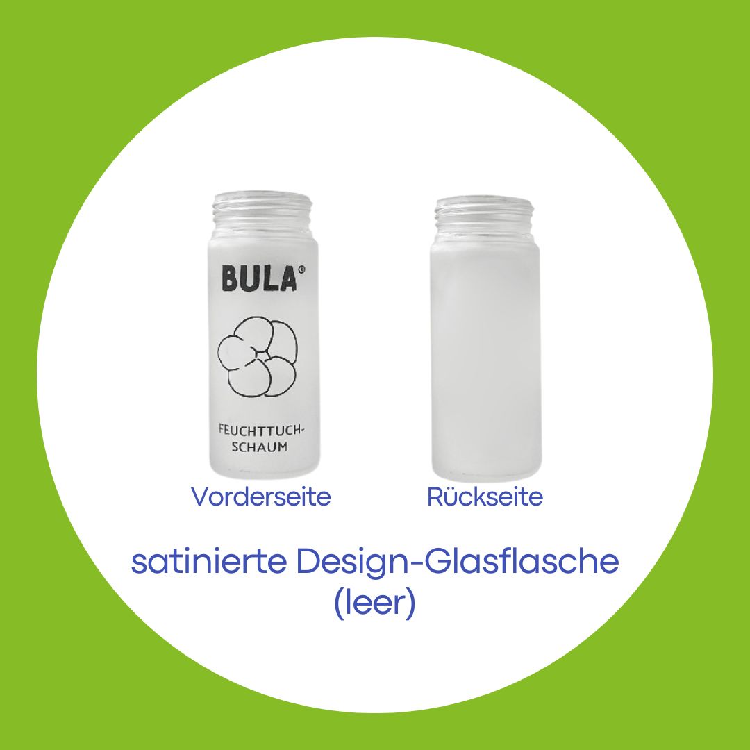 BULA Popo satinierte 150 ml Design-Glasflasche (ohne Füllung)